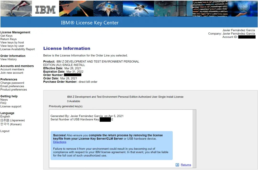 IBM ZD&T PE - Renew USB Token License – screenshot 6