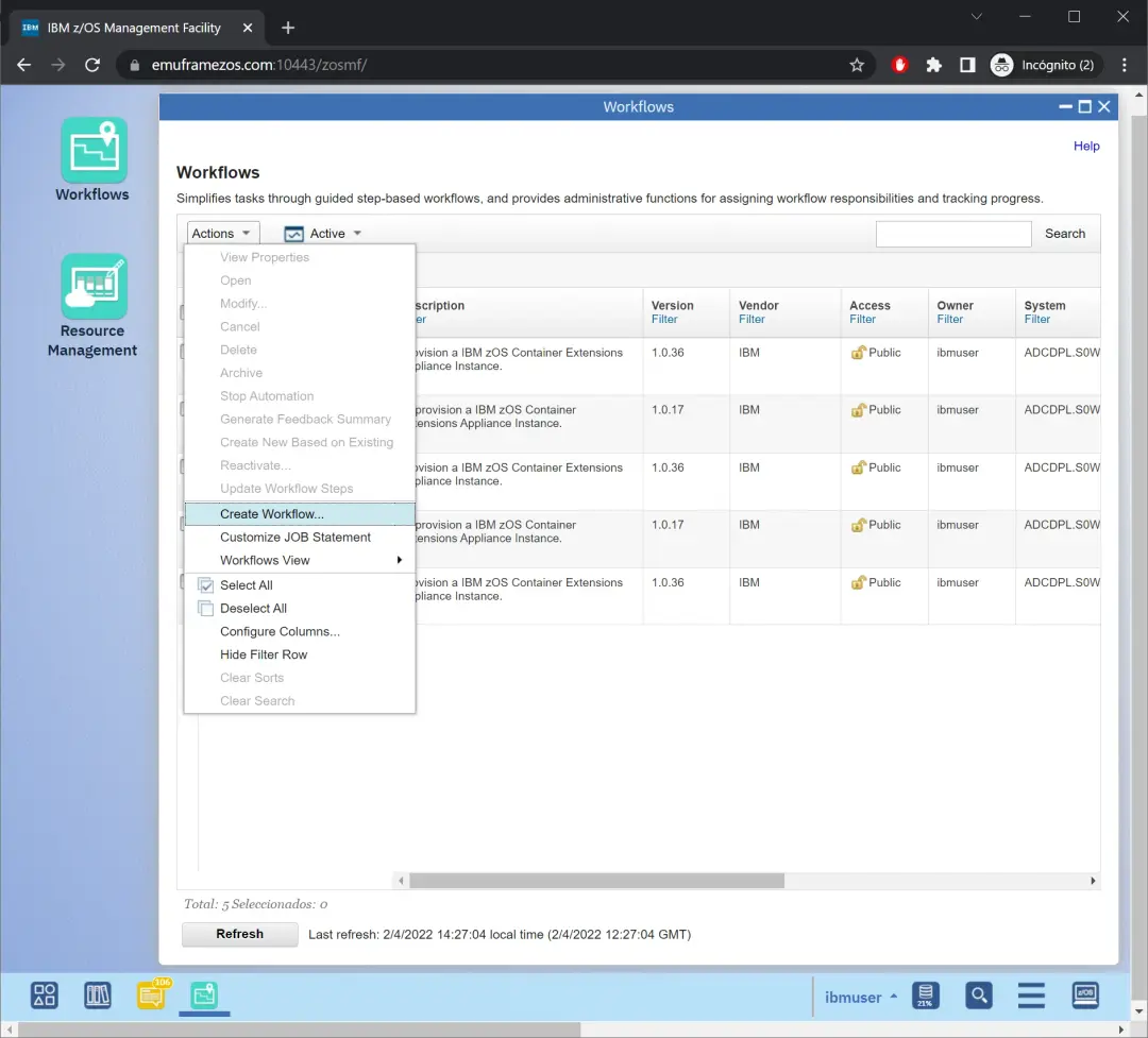 zCX - Create and Delete Instance – screenshot 12