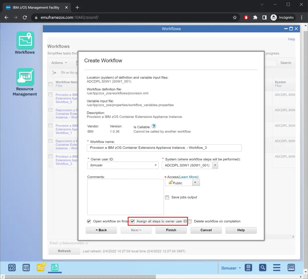 zCX - Create and Delete Instance – screenshot 14