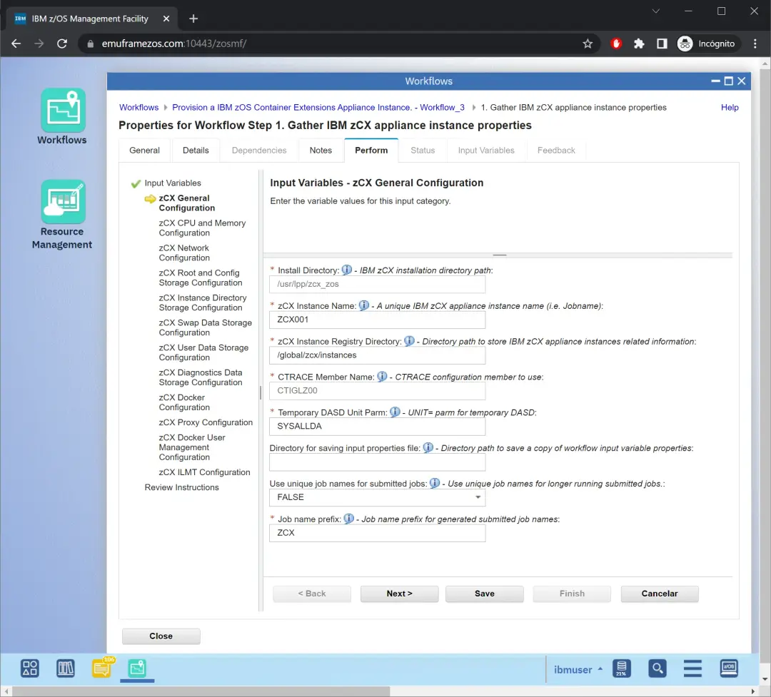 zCX - Create and Delete Instance – screenshot 16