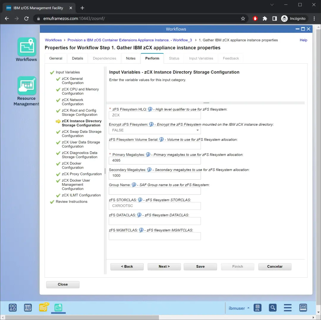zCX - Create and Delete Instance – screenshot 20