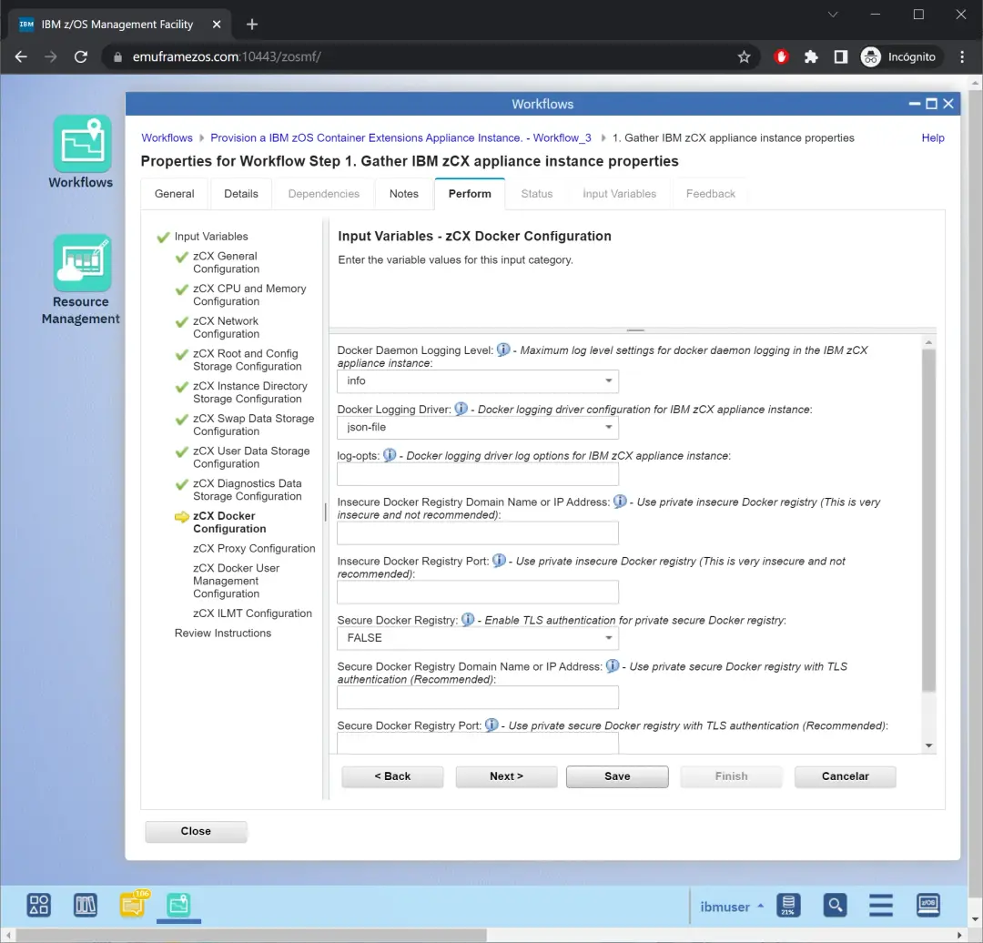 zCX - Create and Delete Instance – screenshot 24