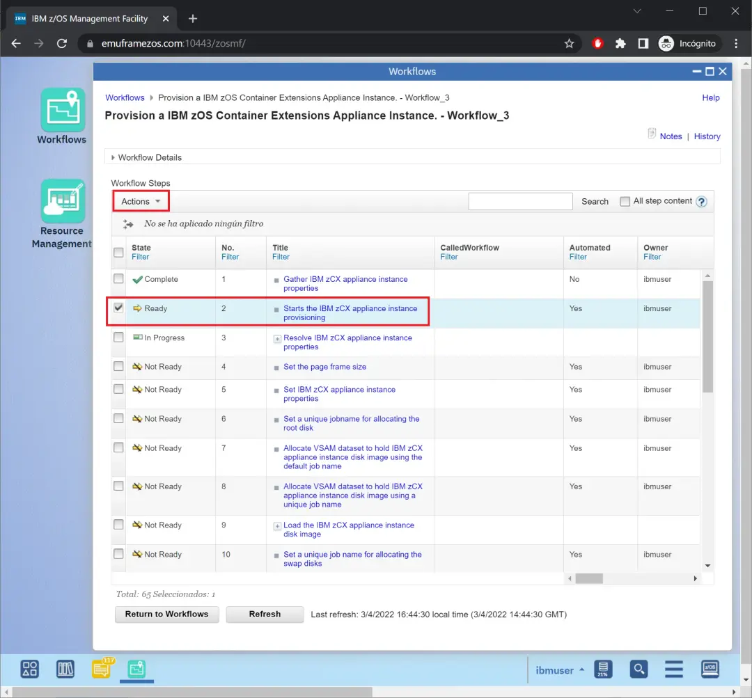 zCX - Create and Delete Instance – screenshot 30