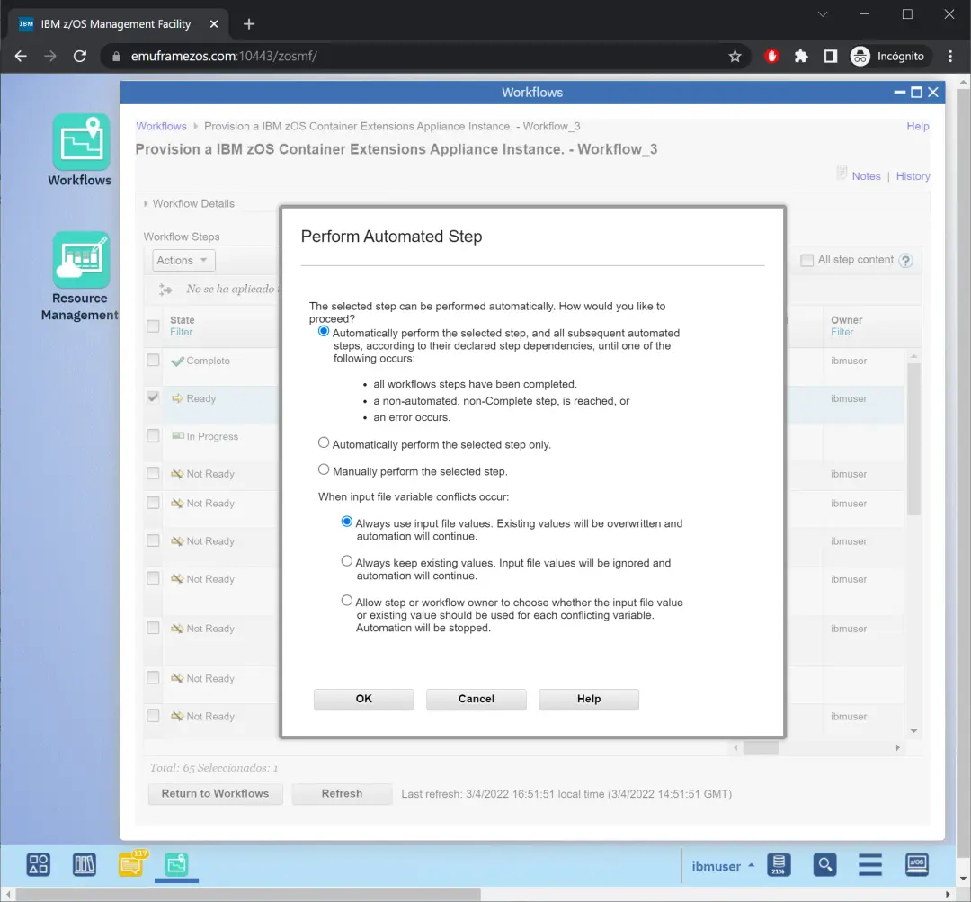 zCX - Create and Delete Instance – screenshot 32