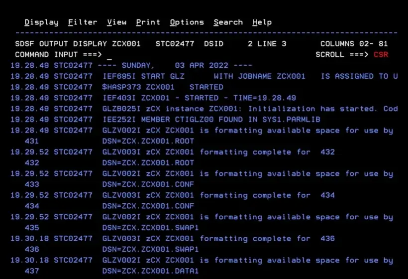 zCX - Create and Delete Instance – screenshot 36