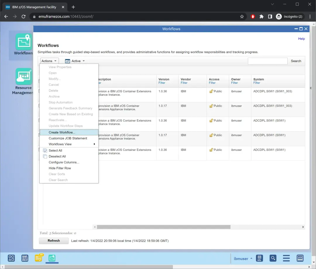 zCX - Create and Delete Instance – screenshot 43