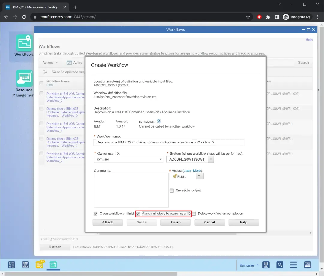 zCX - Create and Delete Instance – screenshot 45