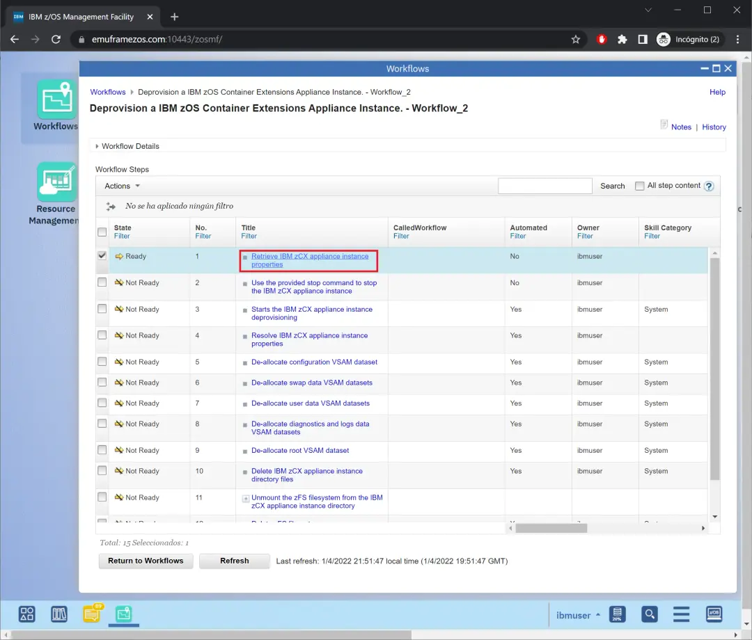 zCX - Create and Delete Instance – screenshot 46