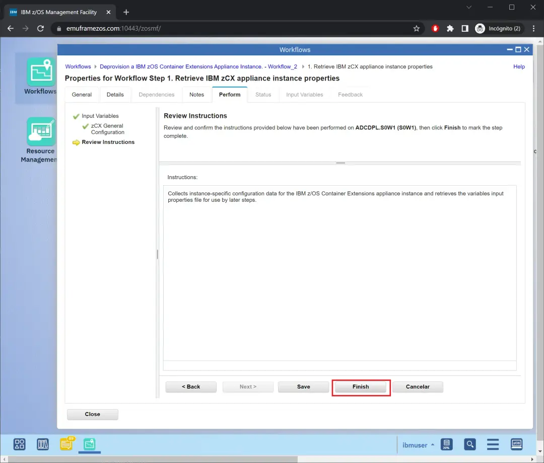 zCX - Create and Delete Instance – screenshot 49