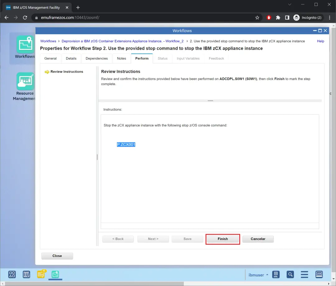 zCX - Create and Delete Instance – screenshot 51