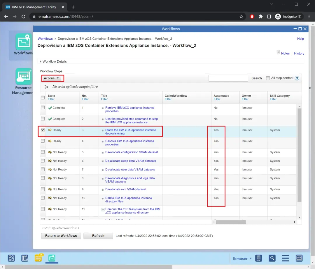 zCX - Create and Delete Instance – screenshot 52