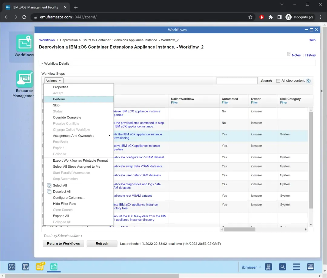 zCX - Create and Delete Instance – screenshot 53