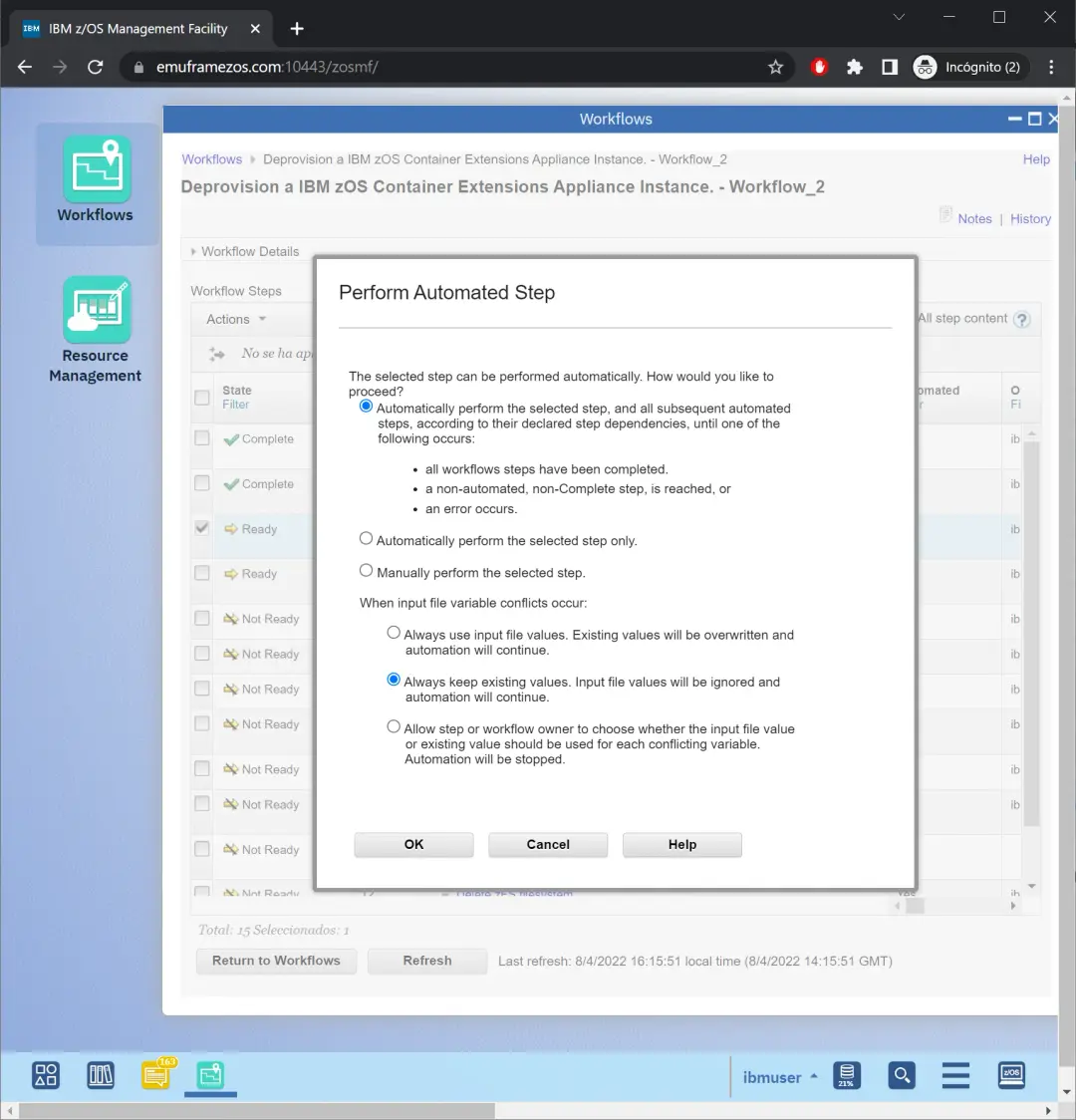 zCX - Create and Delete Instance – screenshot 54