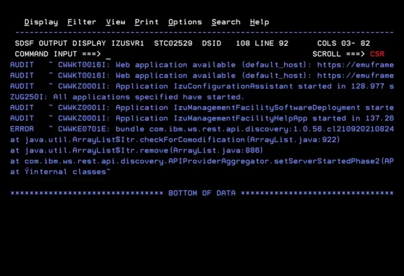 z/OSMF - Fix Error CWWKE0701E – screenshot 1
