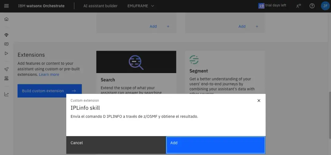 IBM watsonx Orchestrate - Connect AI Assistant with z/OS – screenshot 24