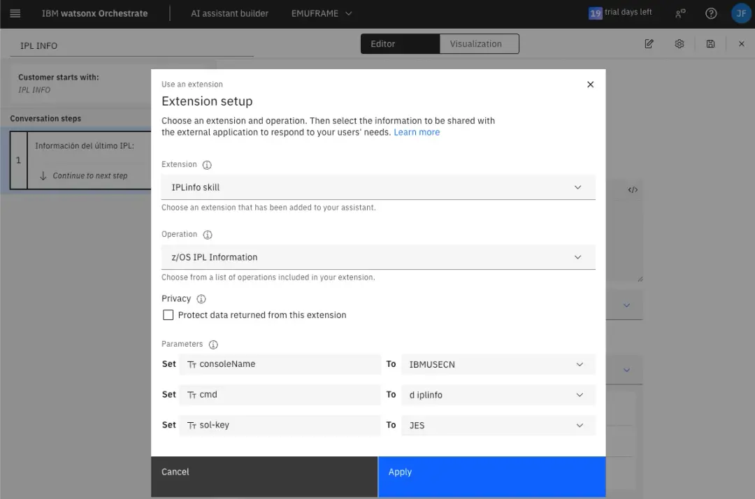 IBM watsonx Orchestrate - Connect AI Assistant with z/OS – screenshot 35